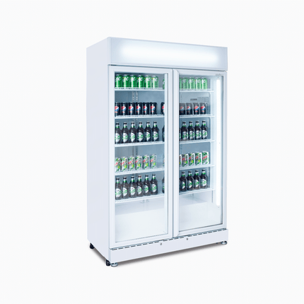 Bromic White Upright 2 Door Display Fridge 885L GM0900LWECO-NR