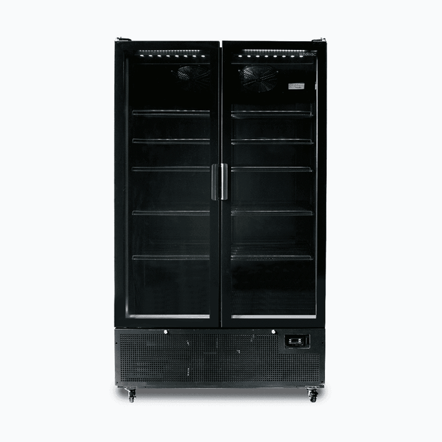 Bromic GM1100B-NR Two Flat Glass Door Upright Display Fridge - 1126L