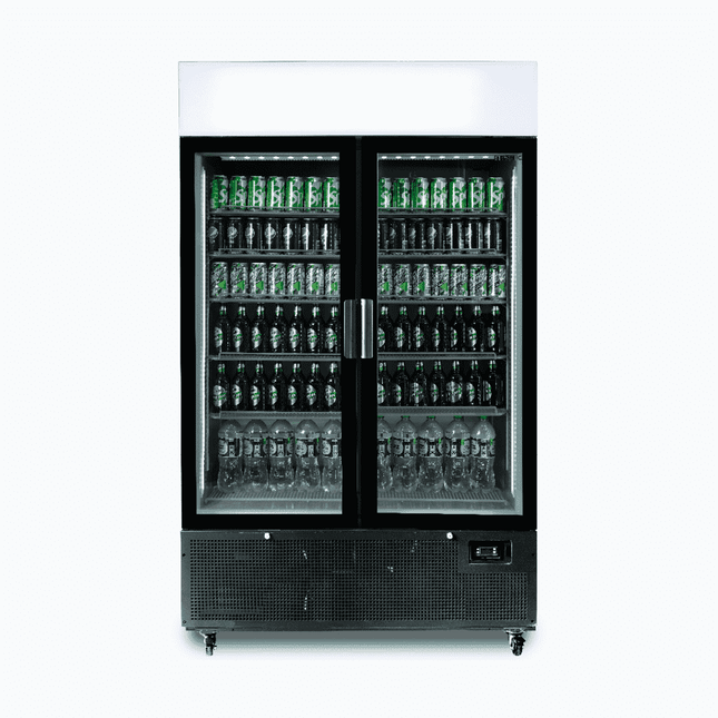 Bromic GM1100LB-NR Two Flat Glass Door Upright Display Fridge - 1082L