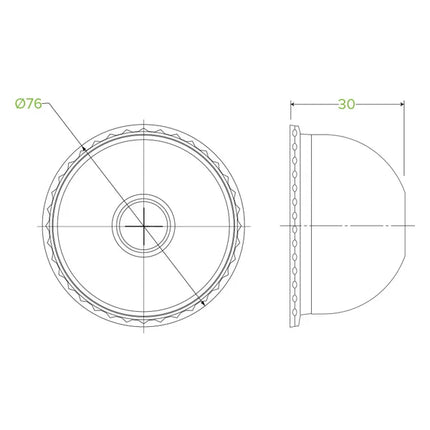 BioPak C-76D(X) 150-280ml cup dome lid with x-slot
