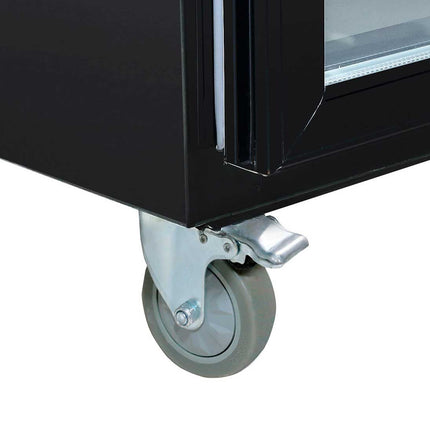 Thermaster Single Glass Door Upright Fridge Black Stainless Steel SUCG500B