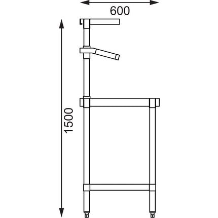 Vogue 304 Grade Stainless Steel Prep Station with Gantry 1200mm Length