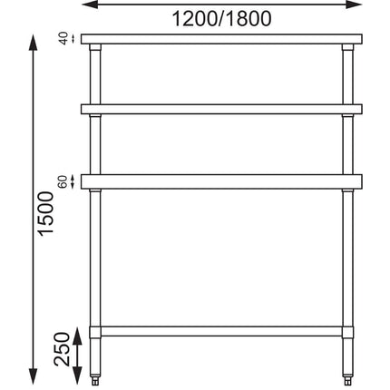 Vogue 430 Grade Stainless Steel Prep Station