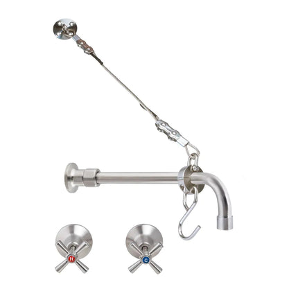 3Monkeez Cleaners Sink Concealed Wall Mount Spout with Wall Stops and Wall Bracket