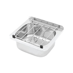 3Monkeez AB-CS-B commercial cleaners sink, 31.2L stainless steel with hinged grate and wall-mount brackets