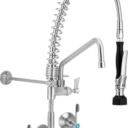 3Monkeez Compact Stainless Steel Wall Stops And Elbow Pre Rinse Unit Optional Pot Filler