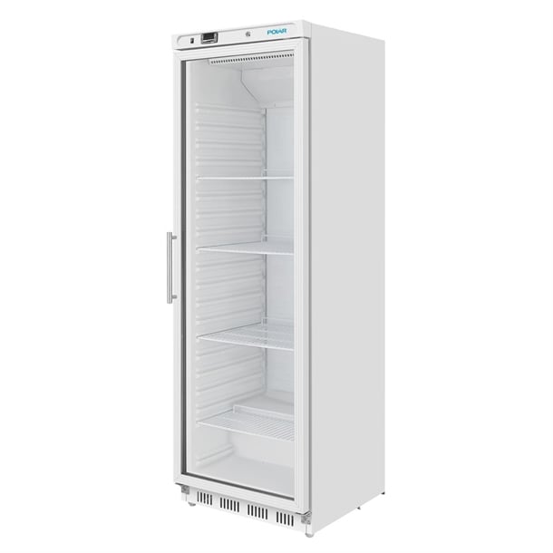 Polar C-Series Upright White Display Fridge - 400Ltr