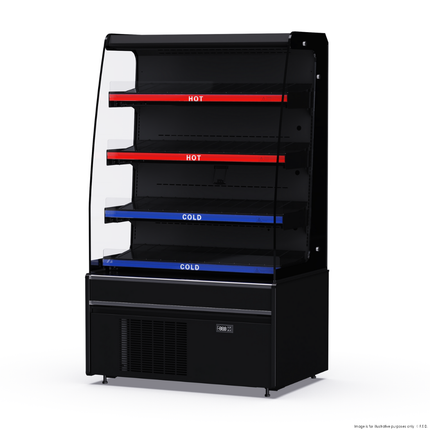 Thermaster DC-900CH Dual-Temperature Open Display Grab & Go Cabinet – front angle