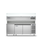 Coldline 2 Door + Drawers Pizza Preparation Counter with Granite worktop -2•+8•C and Display Case -2 +10•C TZ13/1MC VP