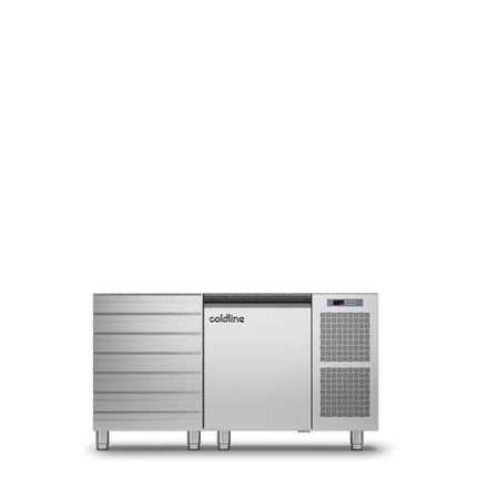Coldline 1 Door + Drawers Pizza Preparation Counter with no worktop -2•+8•C TZS09/1MC