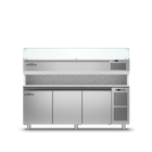 Coldline 3 Door Pizza Preparation Counter with Granite worktop -2•+8•C and Display Case -2 +10•C TZ17/1M VP
