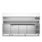 Coldline 3 Door + Drawers Pizza Preparation Counter with Granite worktop -2•+8•C and Display Case -2 +10•C TZ17/1MC VP