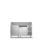 Coldline 1 Door + Drawers Pizza Preparation Counter with Granite worktop -2•+8•C TZ09/1MC
