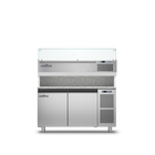 Coldline 2 Door Pizza Preparation Counter with Granite worktop -2•+8•C and Display Case -2 +10•C TZ13/1M VP