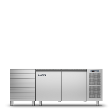 Coldline 2 Door + Drawers Pizza Preparation Counter with no worktop -2•+8•C TZS13/1MC