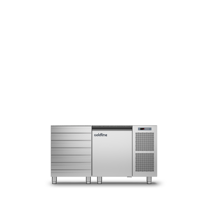 Coldline 1 Door + Drawers Pizza Preparation Counter with no worktop -2•+8•C TZS09/1MC