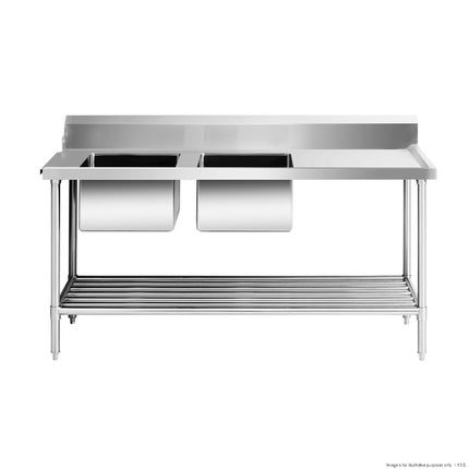 Modular Systems DSBD7-1800L/A Left Inlet Double Sink Dishwasher Bench — side view