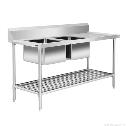 Modular Systems DSBD7-1800L/A Left Inlet Double Sink Dishwasher Bench 1800mm — front view