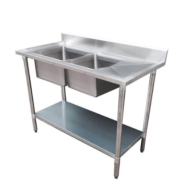 F.H.E 1500mm Right Double Sink Bench Stainless Steel Sink Bench 1500-6-DSBR