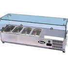 Atosa VRX GN1/4 x 5 Glass Salad Bench Countertop Prep Fridge 1200/330 ESL3880