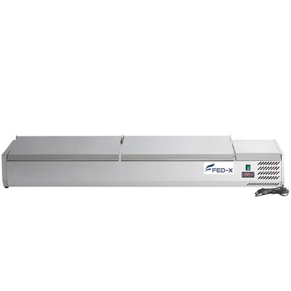 FED-X 1800mm Countertop Prep Fridge Salad Bench Stainless Lid XVRX1800/380S