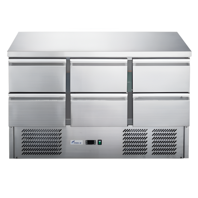 FED-X Six Drawer Compact Workbench Fridge XGNS1300-6D - XGNS1300-6D