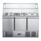 FED-X Three Door Salad Prep Fridge With Glass Top XS903GC - XS903GC