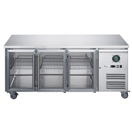FED-X Three Glass Door Bench Fridge XUB6C18G3V - XUB6C18G3V