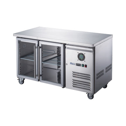 FED-X Two Glass Door Bench Fridge XUB6C13G2V