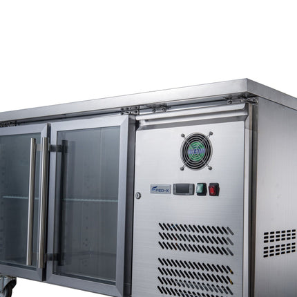 FED-X Two Glass Door Bench Fridge XUB6C13G2V