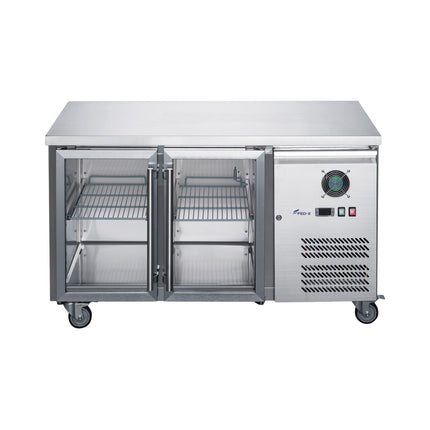 FED-X Two Glass Door Bench Fridge XUB6C13G2V