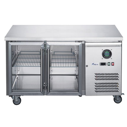 FED-X Two Glass Door Bench Fridge XUB7C13G2V - XUB7C13G2V
