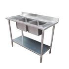 F.H.E 304 Grade Economic Range Double Sink Benches - 1200-6-DSBC