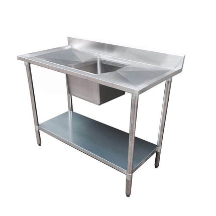 F.H.E 304 Grade Stainless Steel Economic Range Single Sink Bench - Centre Sink - 1200-6-SSBC