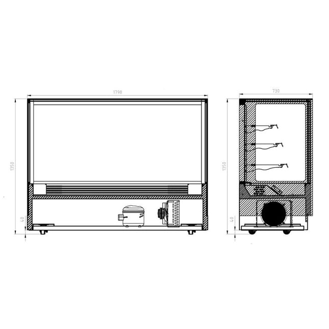 Bonvue GAN-1800RF3 cake display fridge — view 2