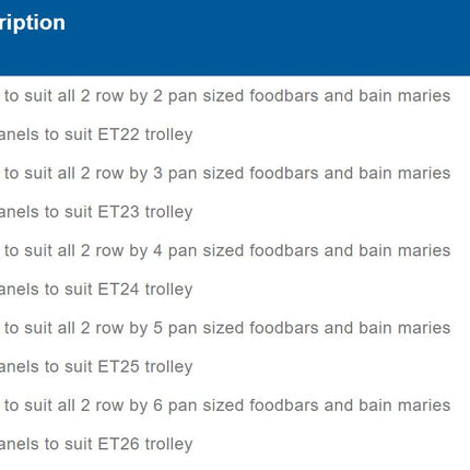 Roband Food Bar and Bain Marie Trolley, 8 pans size