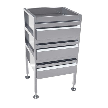 3Monkeez Freestanding Stainless Steel Drawer Unit
