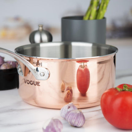 Vogue Induction Tri-Wall Copper Saucepan - 200x100mm