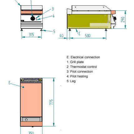 Fagor 1 Zone Chrome LPG Fry Top Griddle FTG-C7-05LLPG