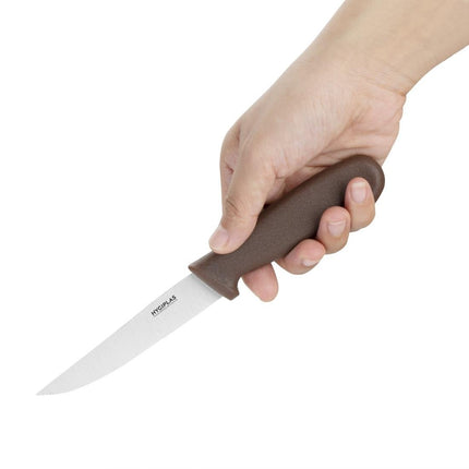 Hygiplas Vegetable Knife Serrated Brown 102mm