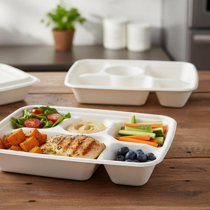 PakMax Sugarcane Compartment Lunch Trays