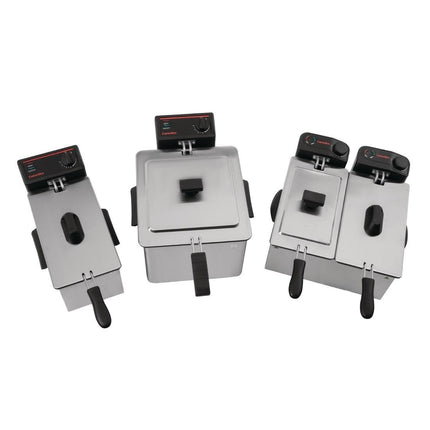 Caterlite Light Duty Twin Tank Twin Basket Countertop Fryer 2x 3.5Ltr