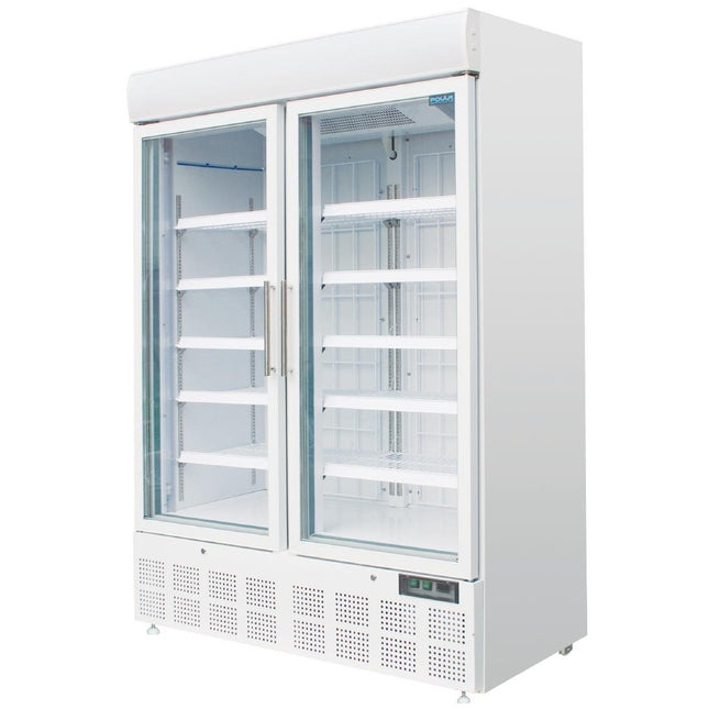 Polar G-Series 2 Door Upright Display Freezer 920Ltr White  GH507-A