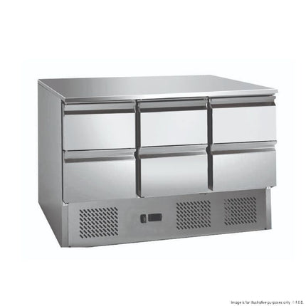 Thermaster GNS1300-6D 6-Drawer Compact Workbench Fridge
