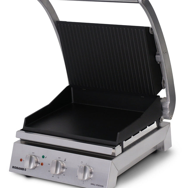 Roband Grill Station 6 slice, non stick with ribbed top plate