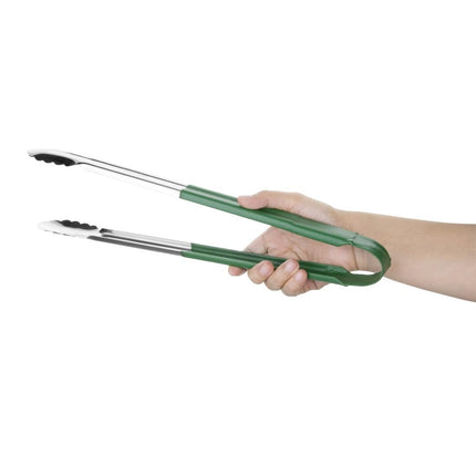 Hygiplas Colour Coded Serving Tong Green 405mm