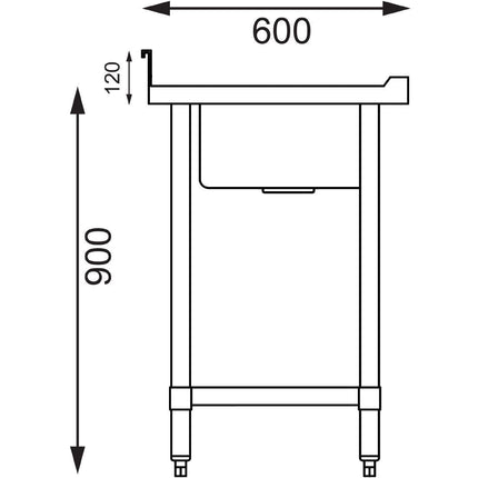 Vogue Single Bowl Sink Double Drainer - 1500mm 90mm Drain