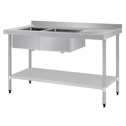 Vogue Double Bowl Sink R/H Drainer