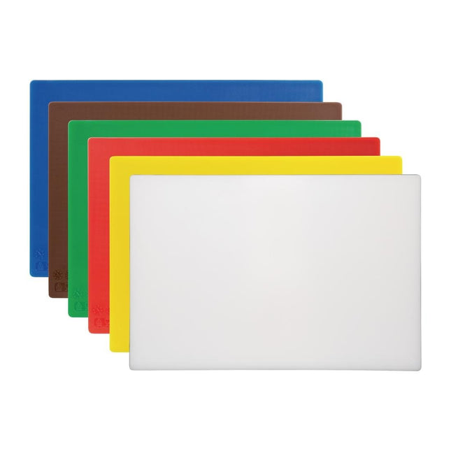 Hygiplas Antibacterial High Density Pack of 6 Chopping Boards - 450x305x12mm - HC862