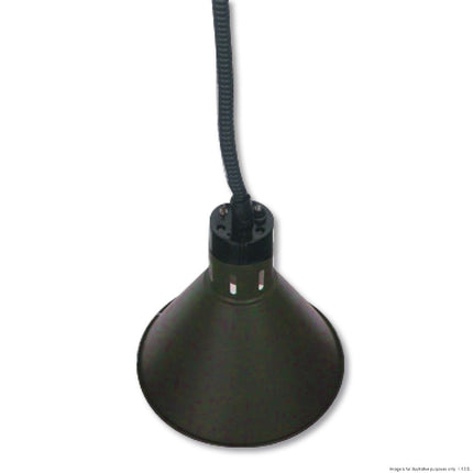 F.H.E Pull Down Heat Lamp Black 270Mm Round HYWBL08